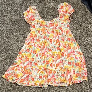 SHEIN Pink Orange Yellow Floral Ruffle Sundress